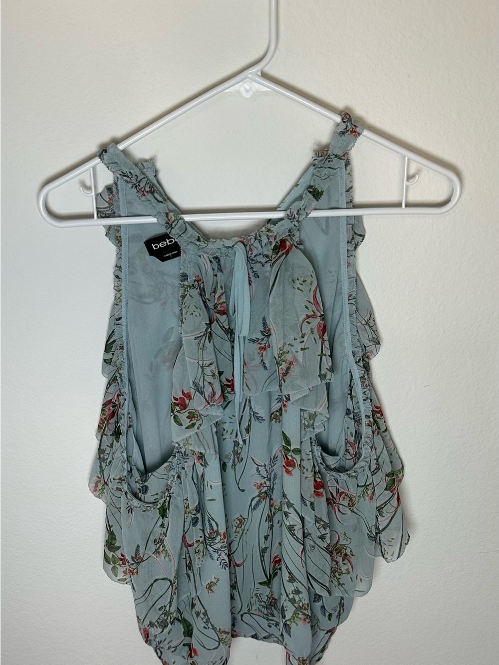 bebe Light Blue Floral Cold-Shoulder Camisole - Picture 2 of 3